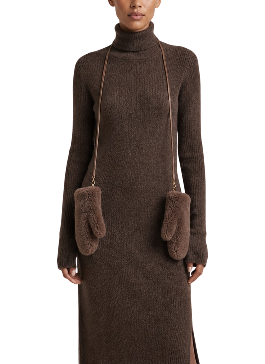 Louis Wool Gloves Chocolate Brown image