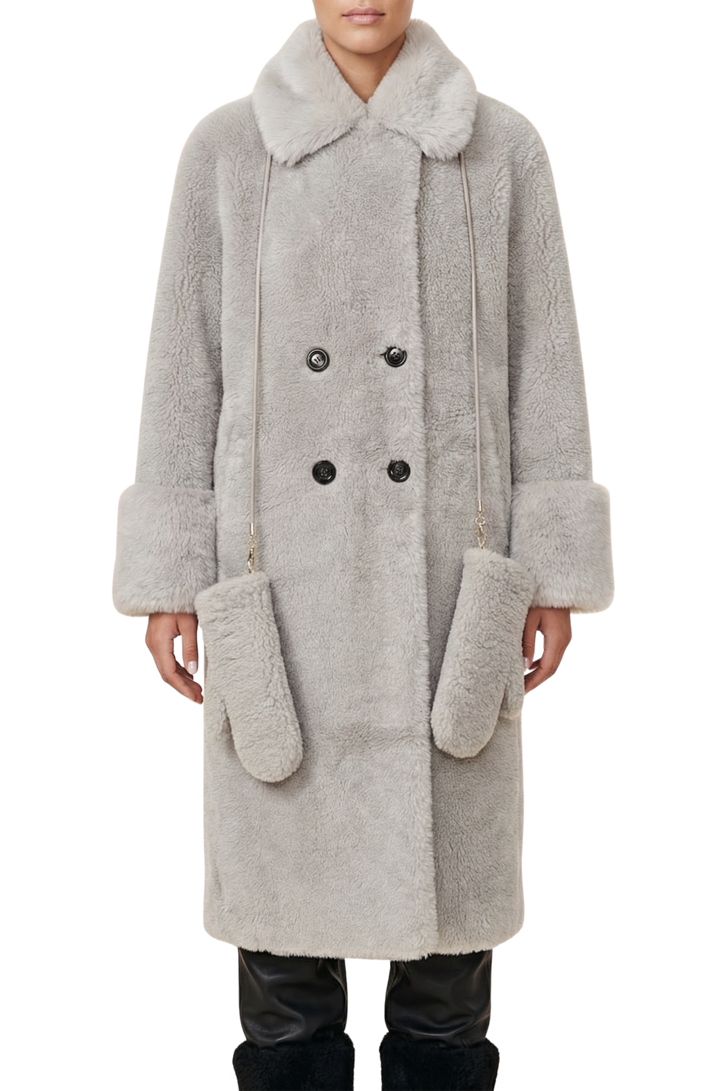 Louis Wool Gloves Light Grey