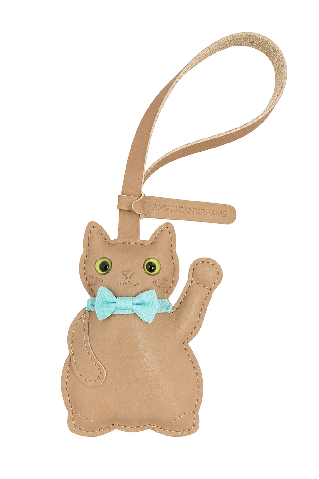 Lucky Cat Bag Charm Brown