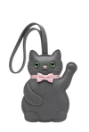 Lucky Cat Bag Charm Dark Gray
