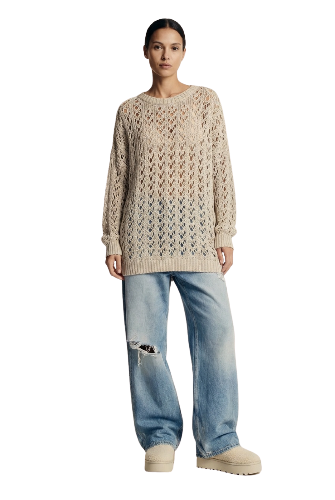 Luna Cotton Pullover Beige