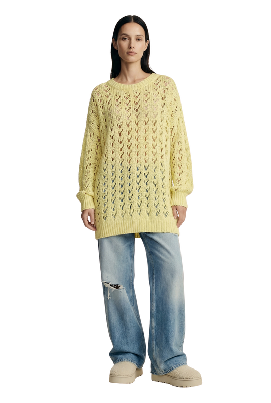Luna Cotton Pullover Light Yellow