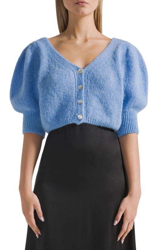 Manda Alpaca Cardigan Sky Blue