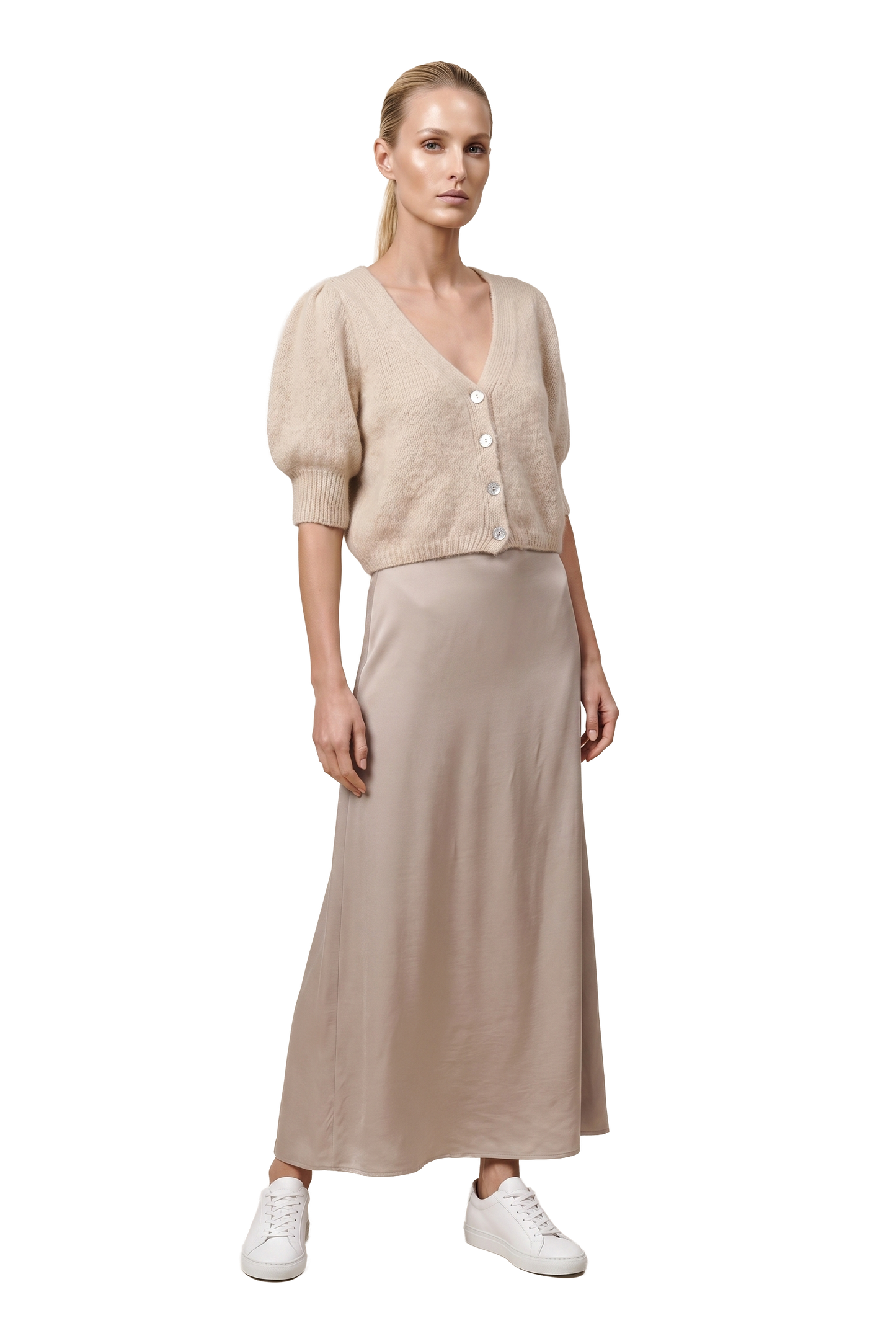 Manda Alpaca Cardigan Beige