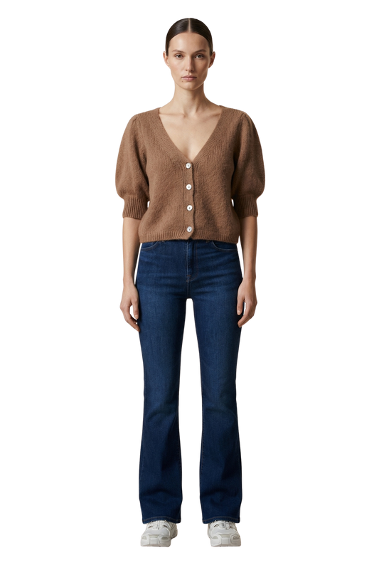 Manda Alpaca Cardigan Medium Brown