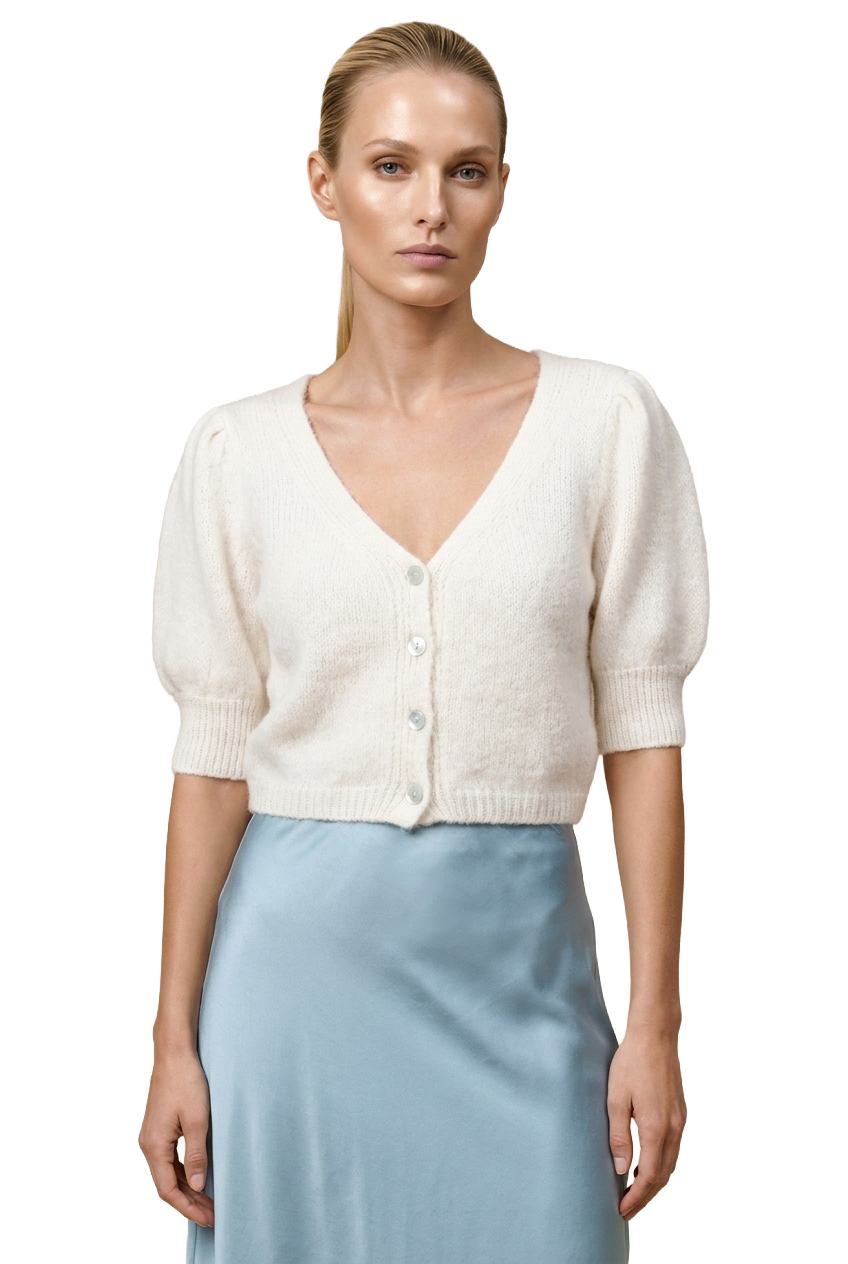 Manda Alpaca Cardigan White