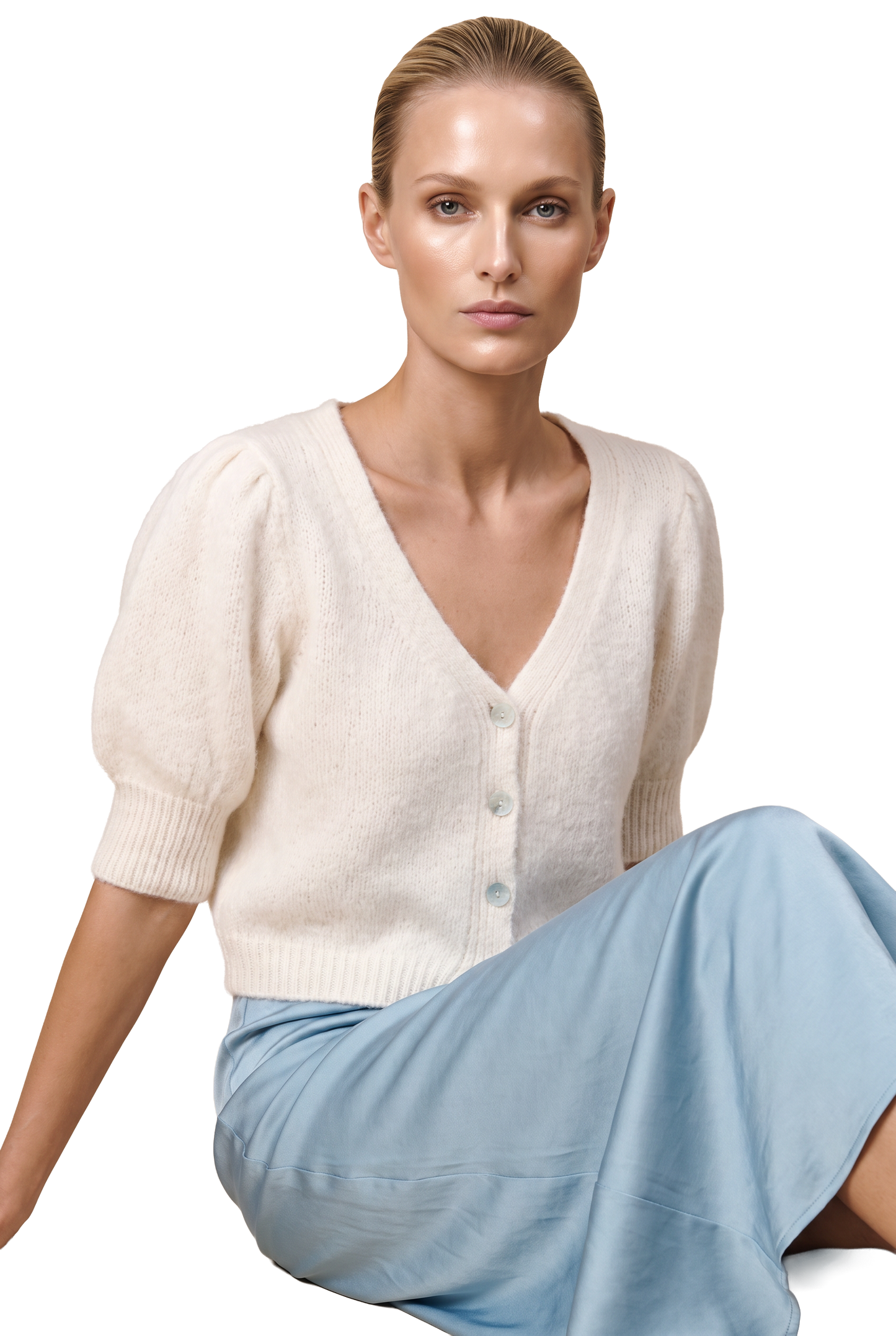 Manda Alpaca Cardigan White