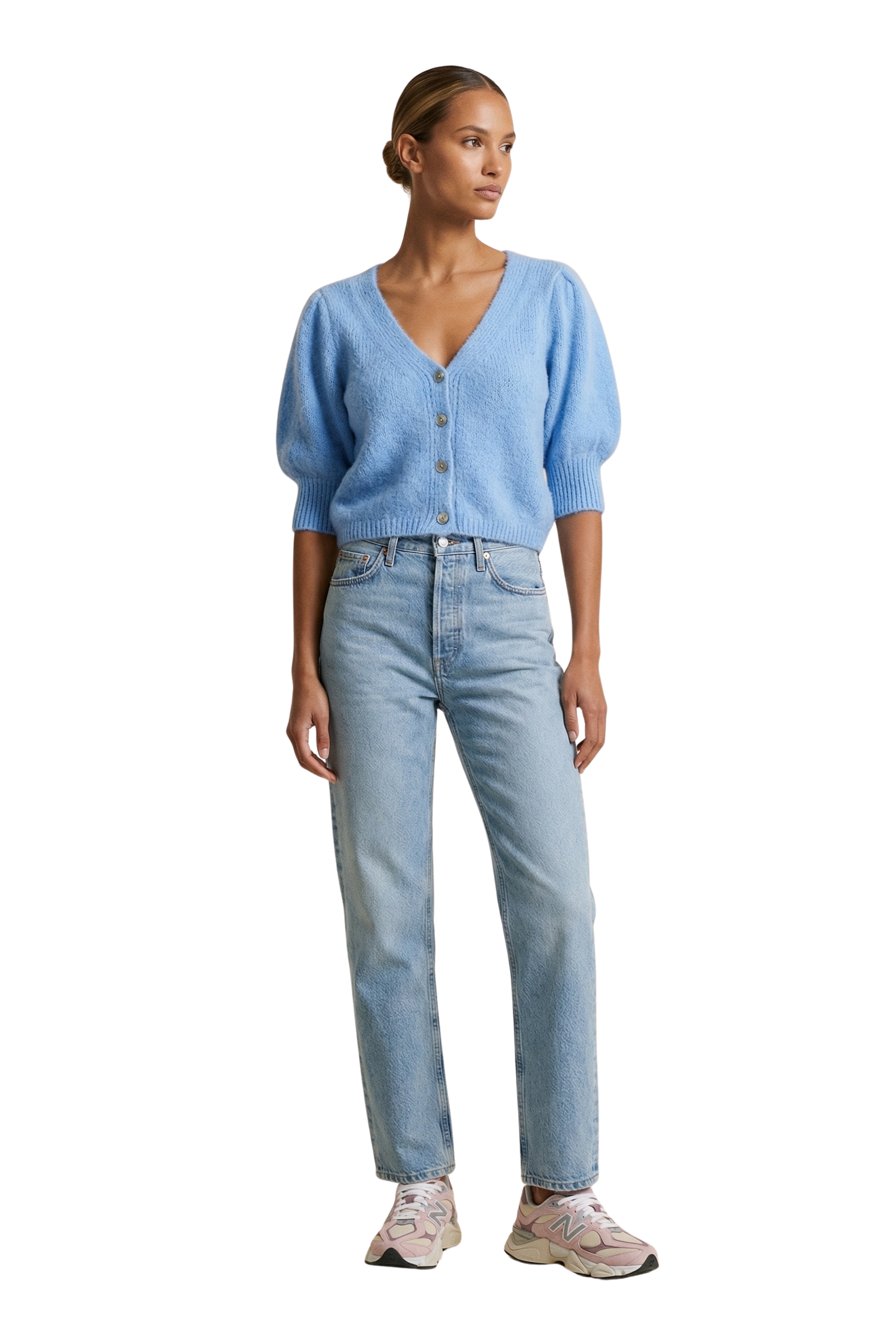 Manda Alpaca Cardigan Sky Blue