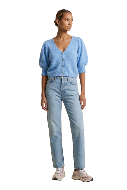 Manda Alpaca Cardigan Sky Blue