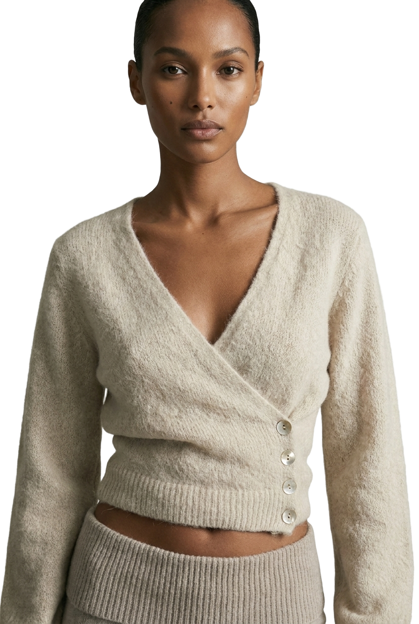 Mariya Wrap Cardigan Beige