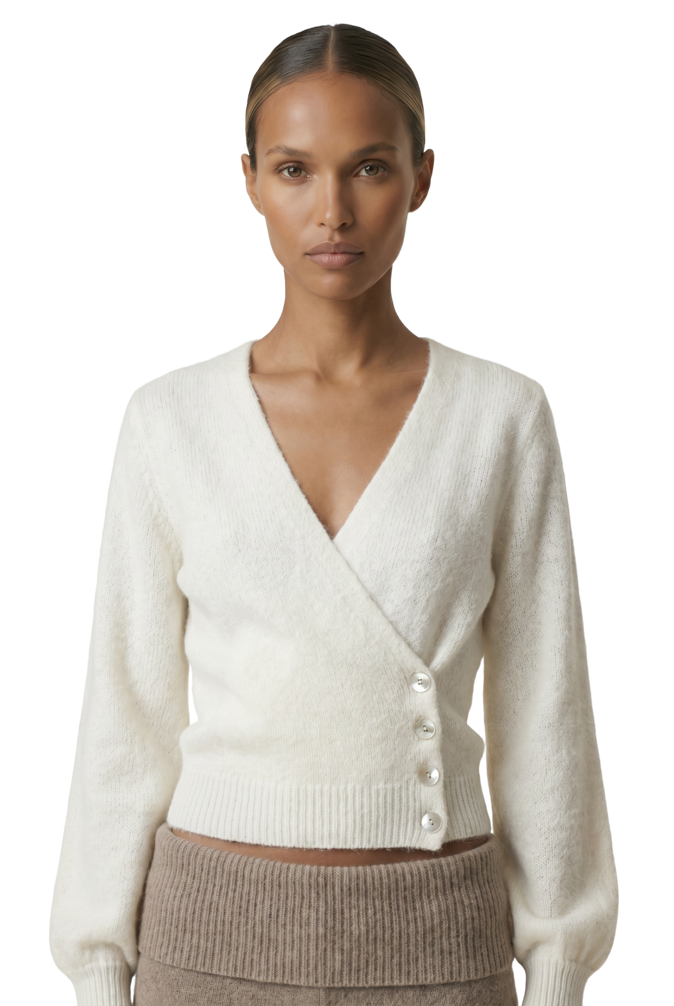 Mariya Wrap Cardigan White