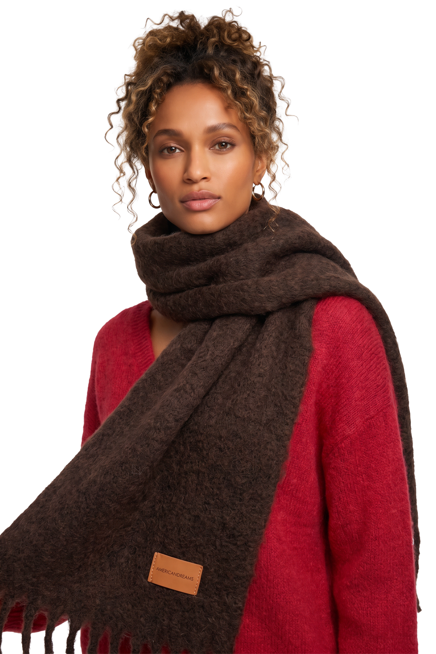 Maui Oversized Fringe Scarf Cocoa