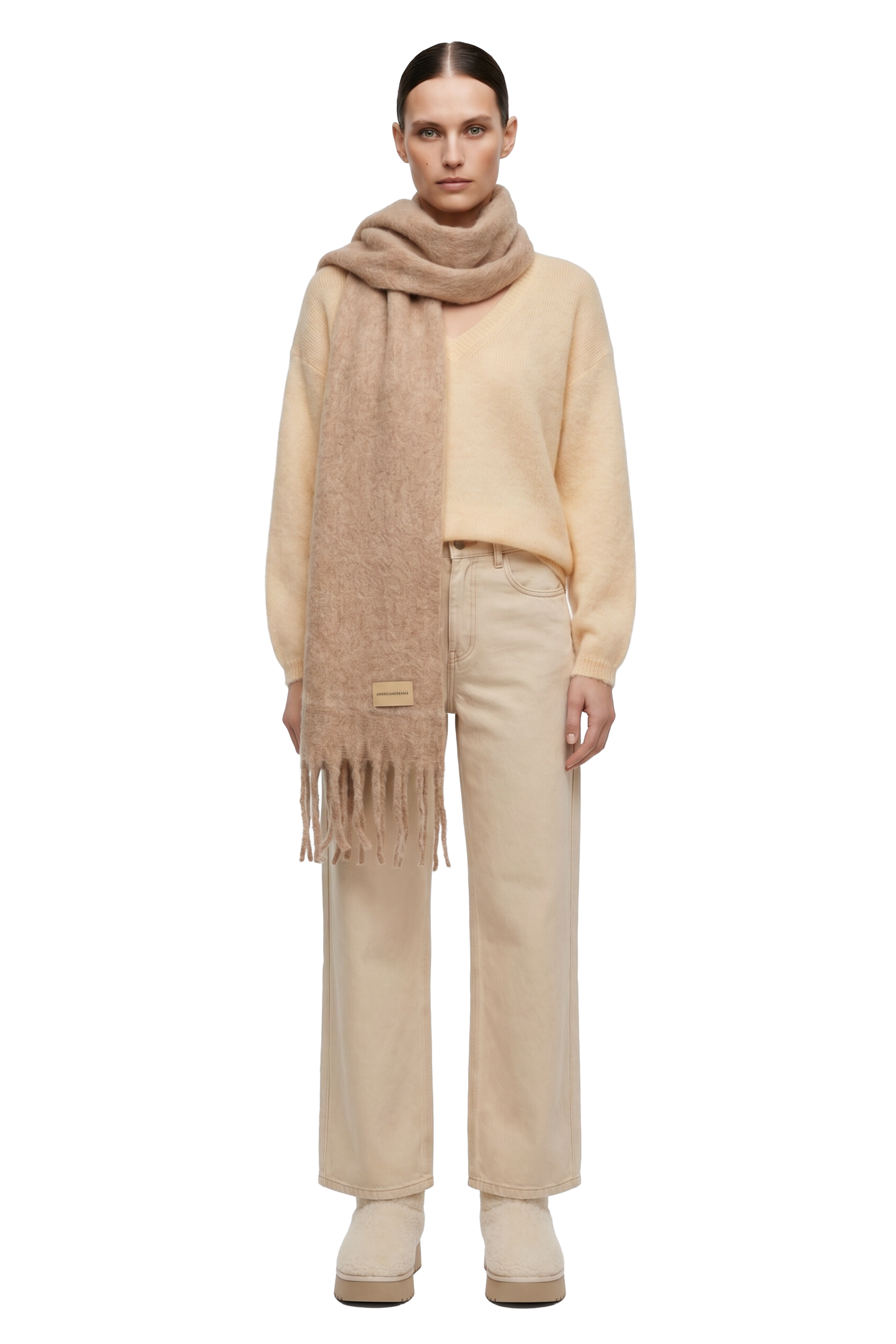Maui Oversized Fringe Scarf Medium Brown