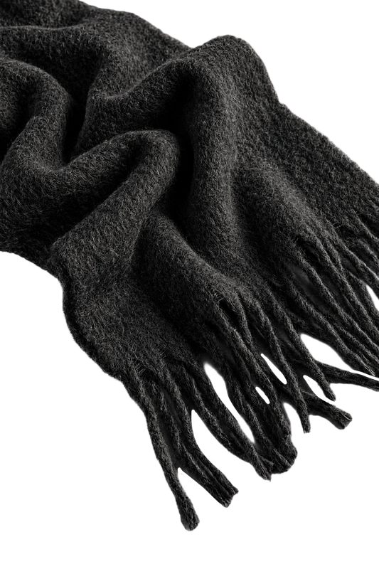 Maui Oversized Fringe Scarf Black