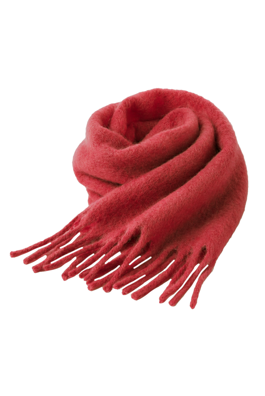 Maui Oversized Fringe Scarf Cerise Red