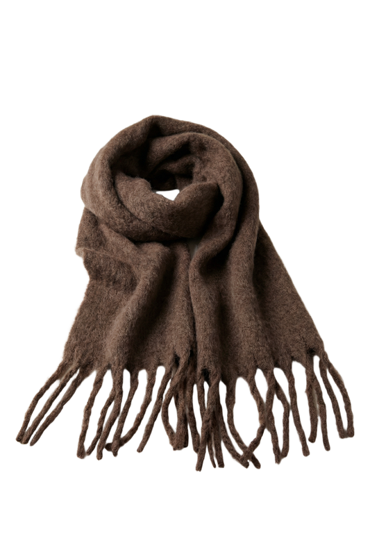 Maui Oversized Fringe Scarf Cocoa