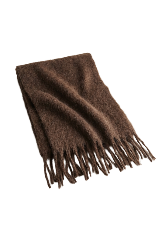 Maui Oversized Fringe Scarf Cocoa