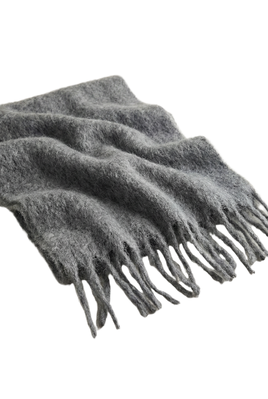 Maui Oversized Fringe Scarf Grey