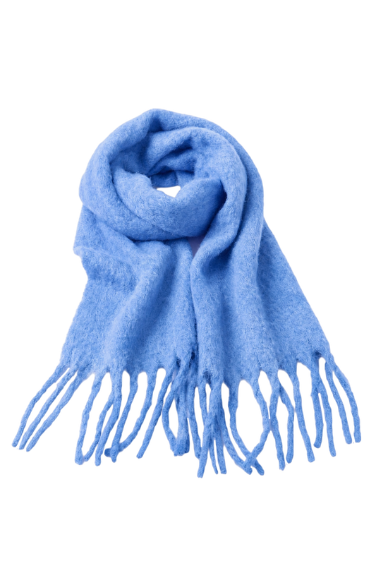 Maui Oversized Fringe Scarf Sky Blue