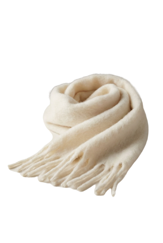 Maui Oversized Fringe Scarf White