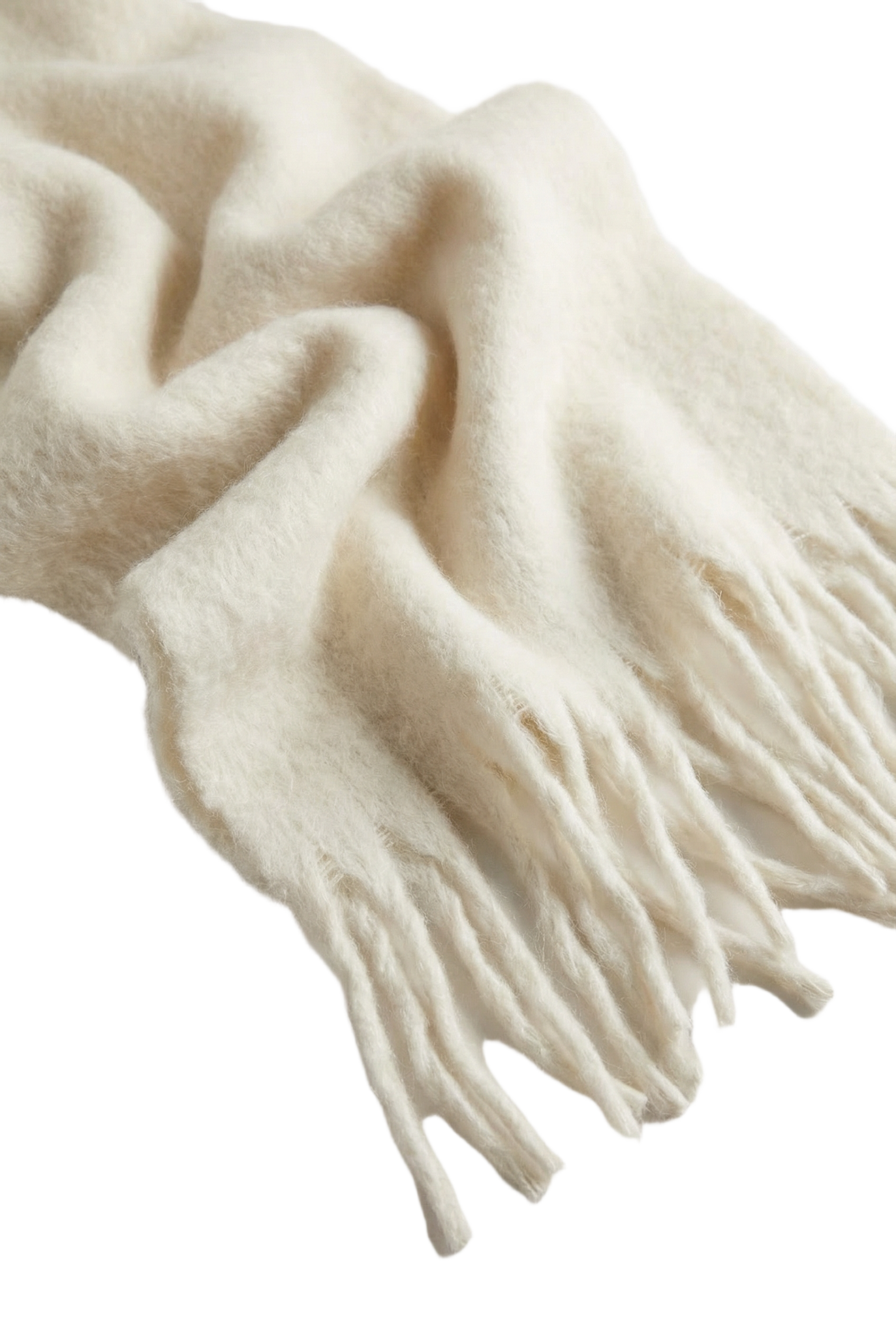 Maui Oversized Fringe Scarf White