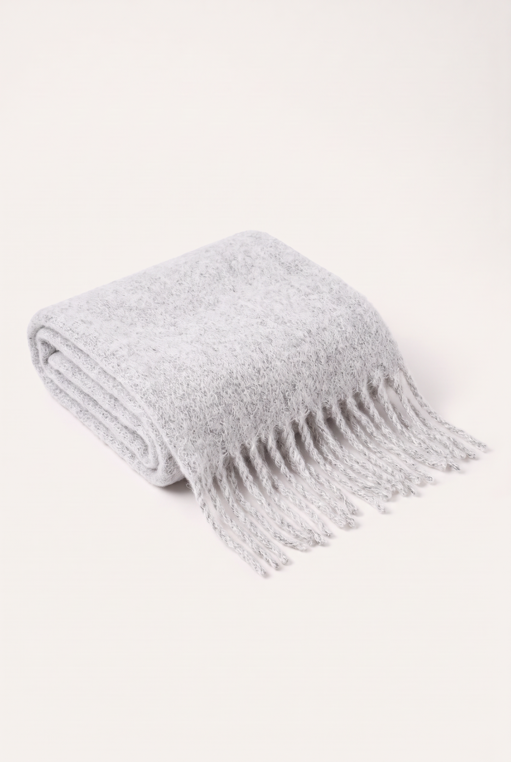 Maui Oversized Fringe Scarf White Melange