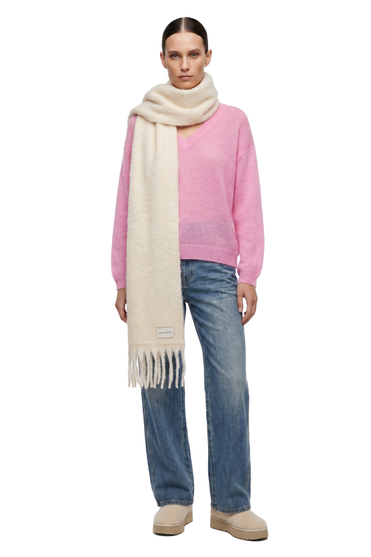 Maui Oversized Fringe Scarf White