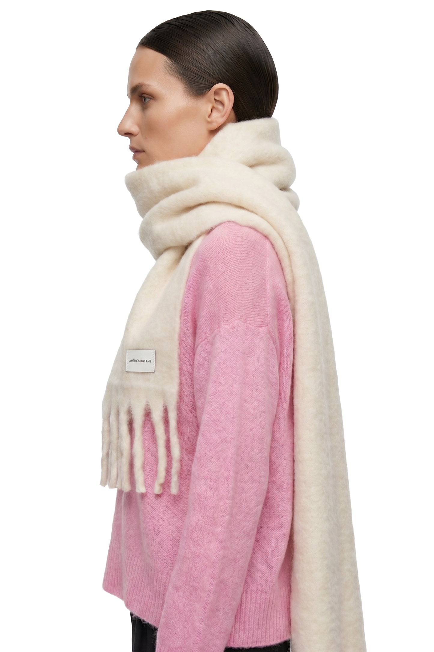 Maui Oversized Fringe Scarf White