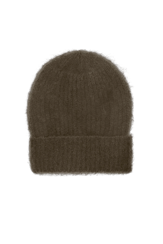 Mila Mohair Beanie Dark Taupe