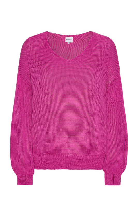 Milana LS Light Cotton Knit Neon Pink