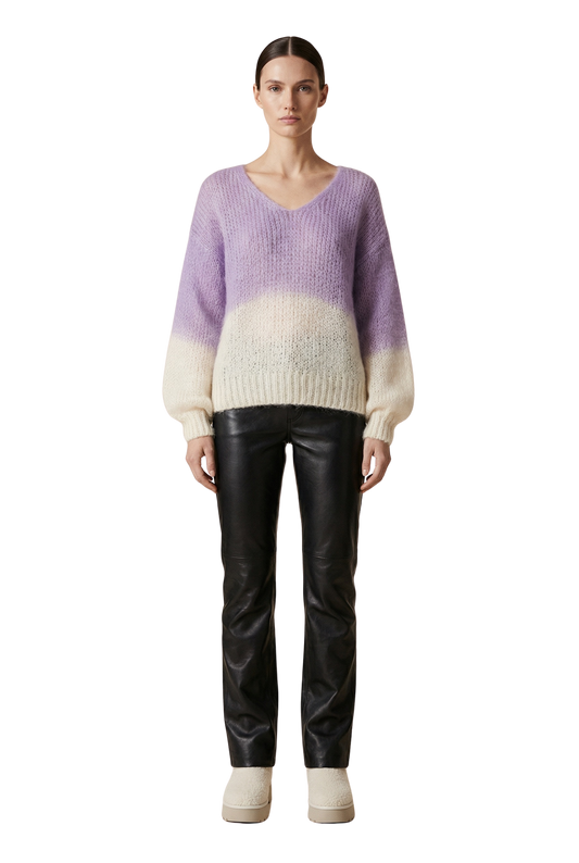 Milana Knit 2-Colored Lilac/White