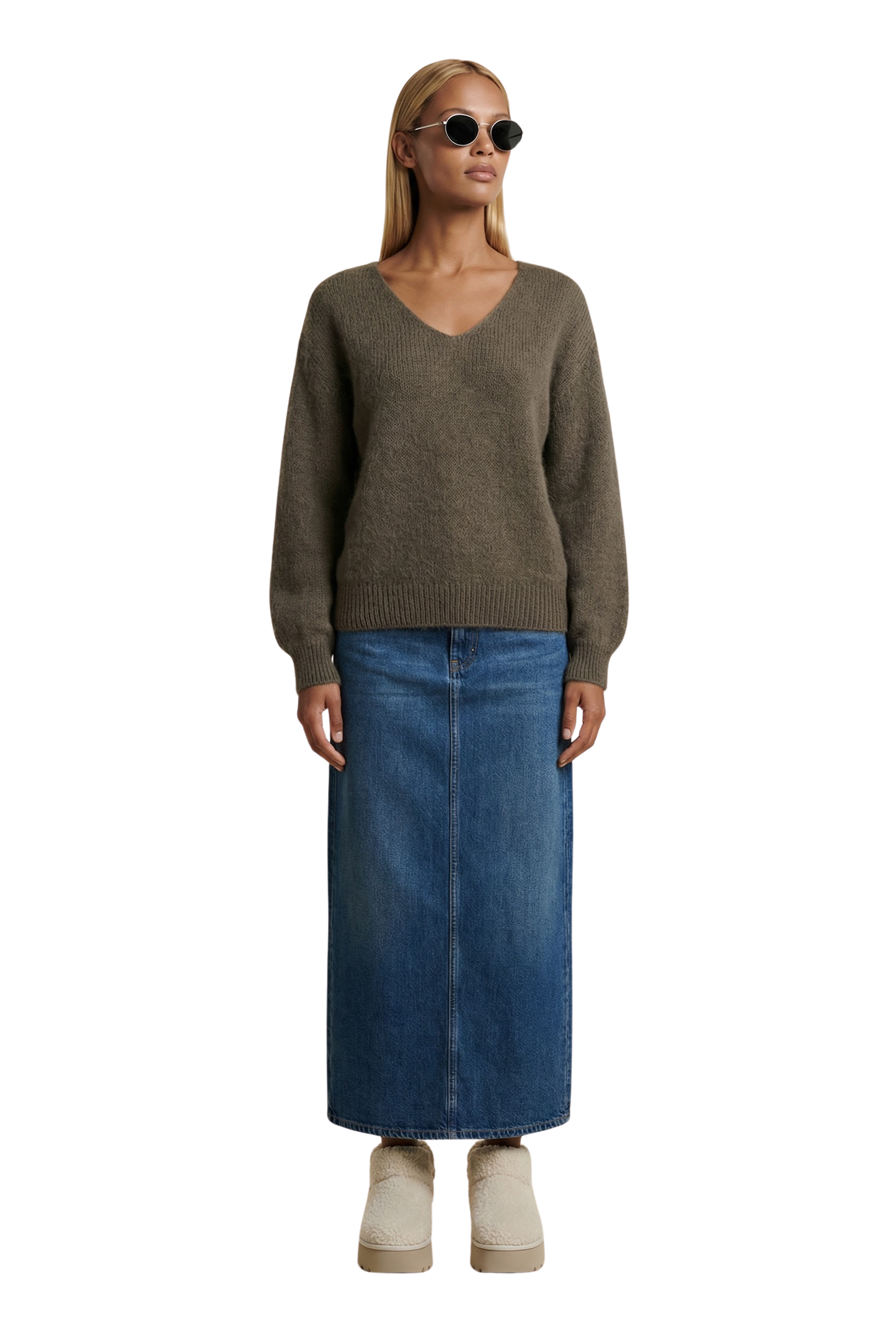 Milana LS Alpaca Pullover Dark Taupe
