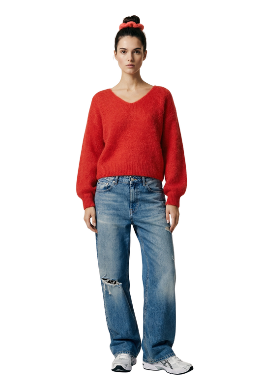 Milana LS Alpaca Pullover Lipstick Red