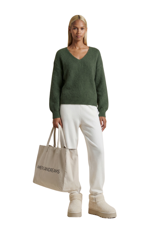 Milana LS Alpaca Pullover Seaweed Green
