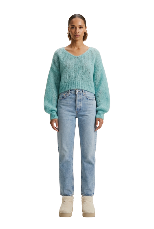 Milana Cropped Pullover Seafoam Green