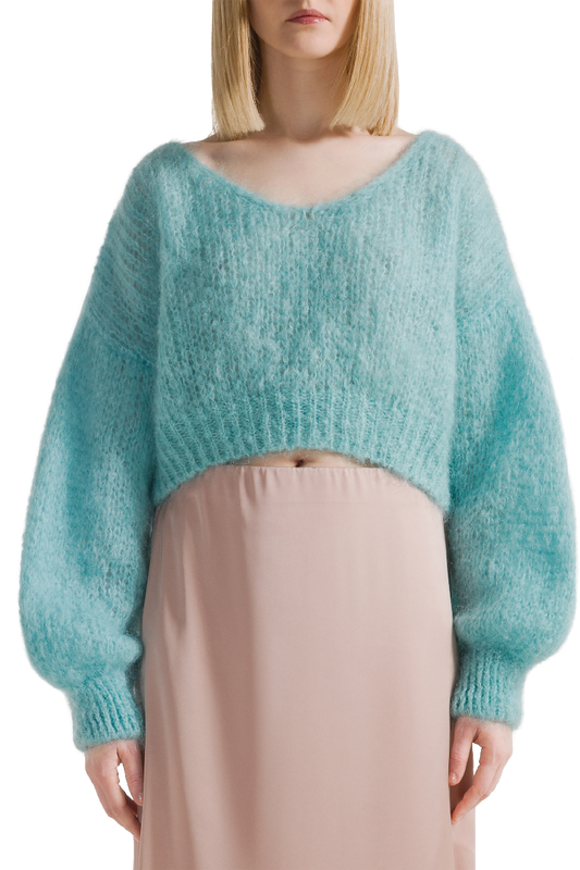 Milana Cropped Pullover Seafoam Green