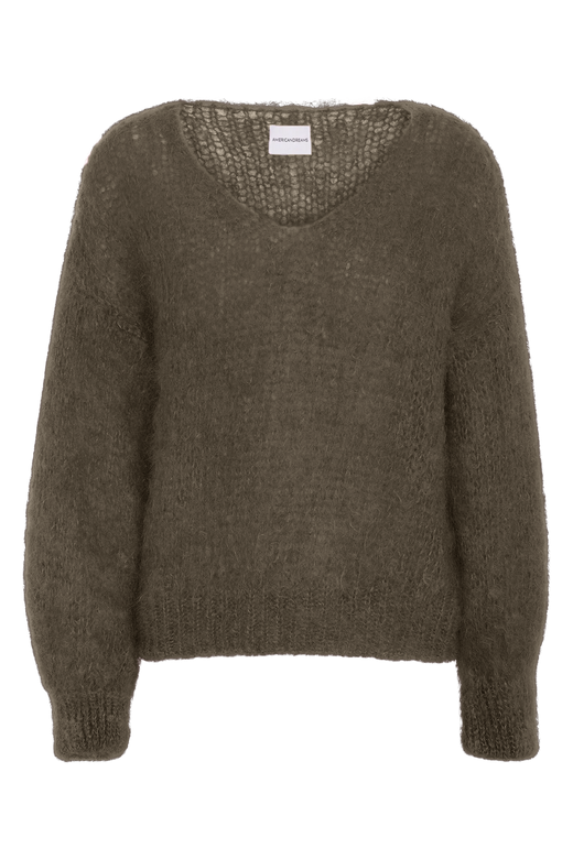Milana LS Mohair Knit Dark Taupe