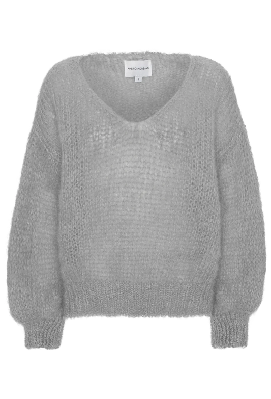Milana LS Mohair Knit Light Grey