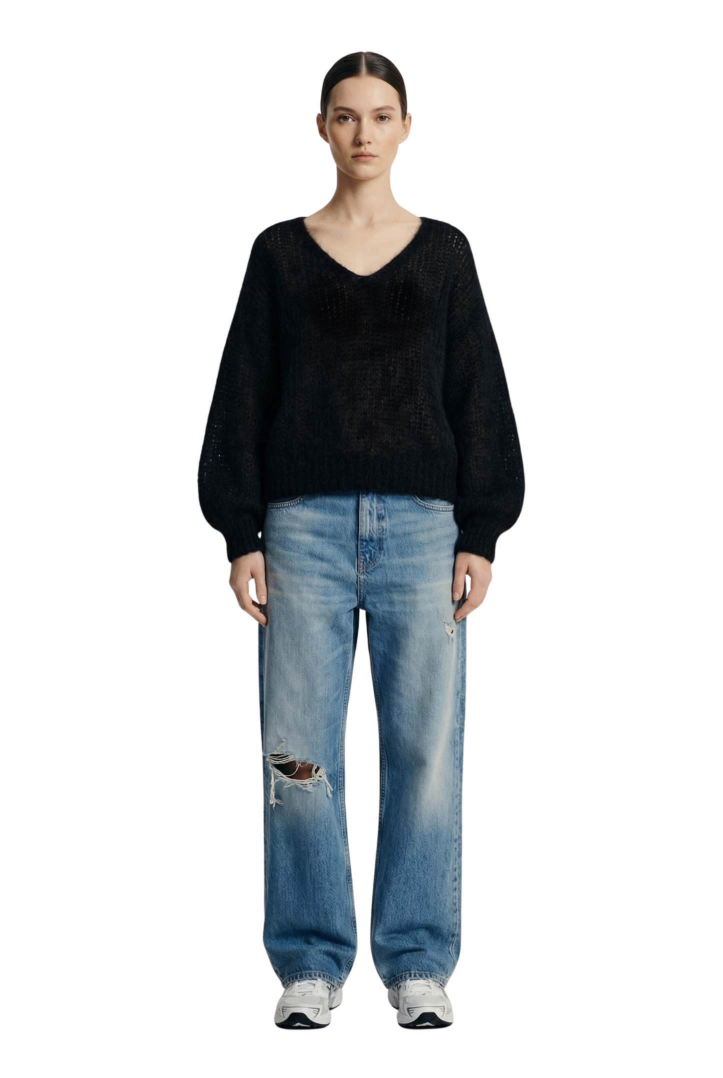 Milana LS Mohair Knit Black