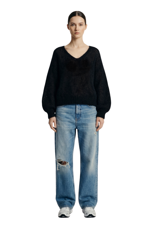 Milana LS Mohair Knit Black