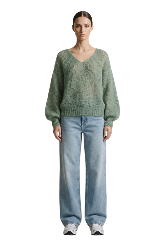 Milana LS Mohair Knit Dusty Green