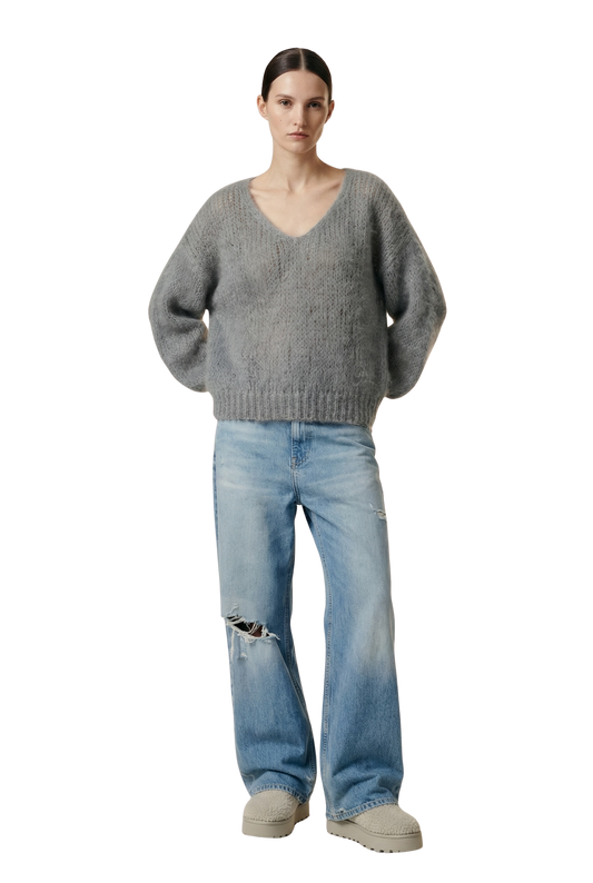 Milana LS Mohair Knit Grey