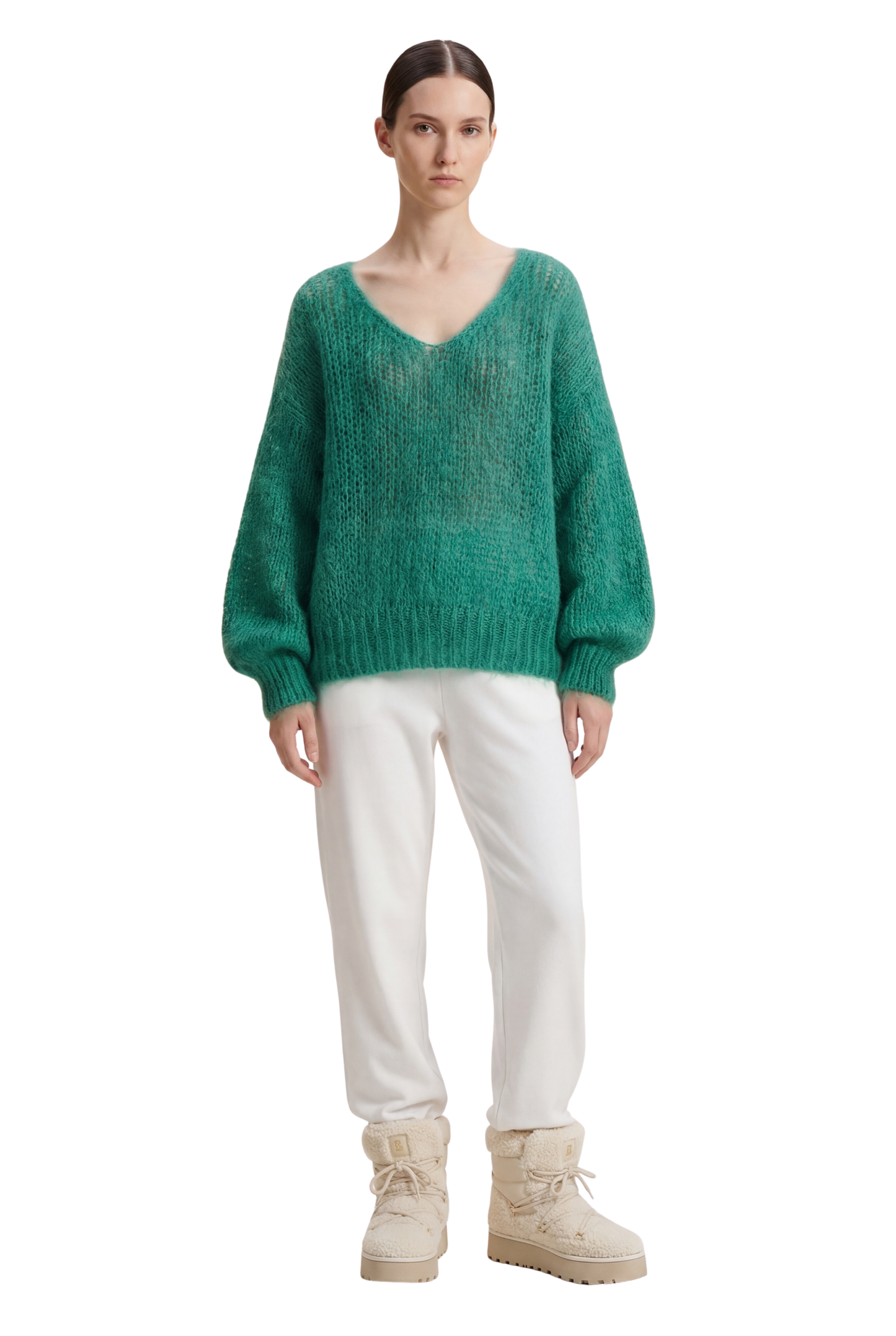 Milana LS Mohair Knit Jade Green