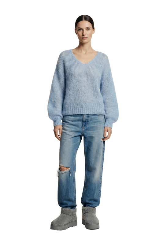 Milana LS Mohair Knit Light Blue