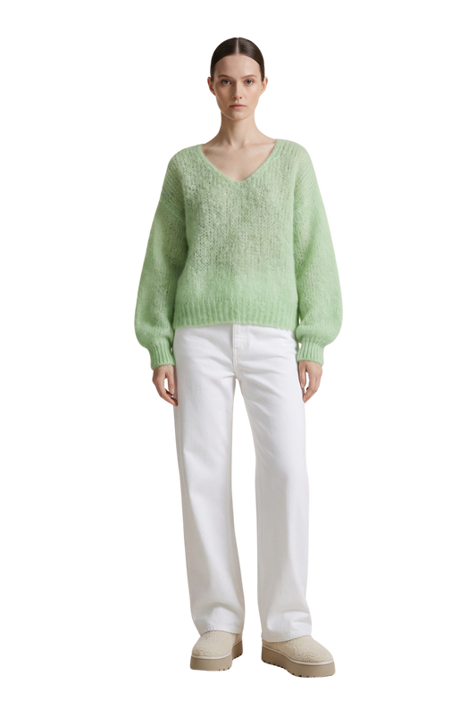 Milana LS Mohair Knit Light Green