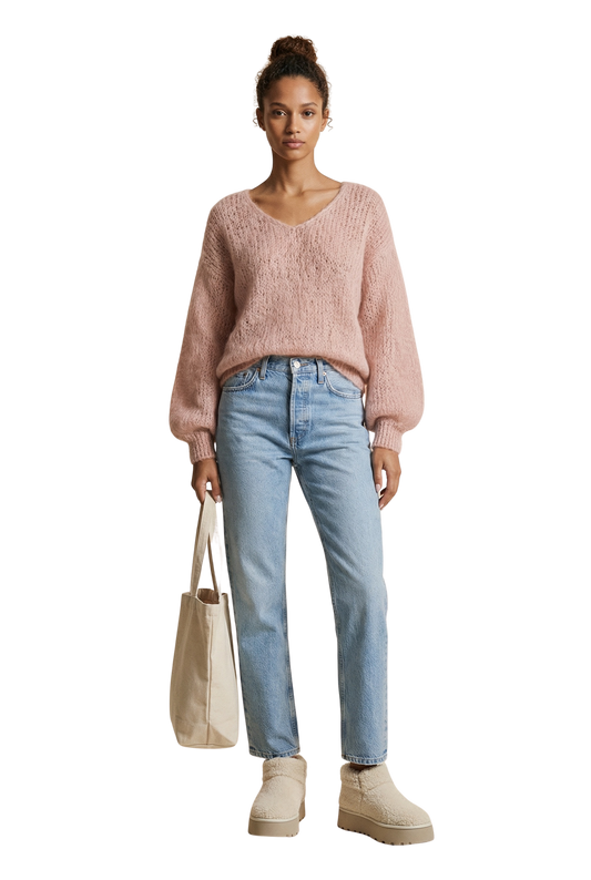 Milana LS Mohair Knit Light Pink