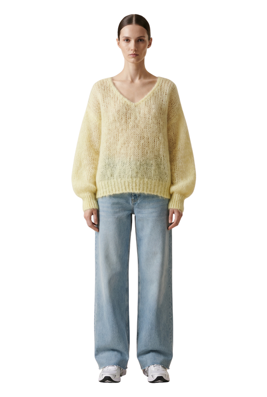 Milana LS Mohair Knit Light Yellow