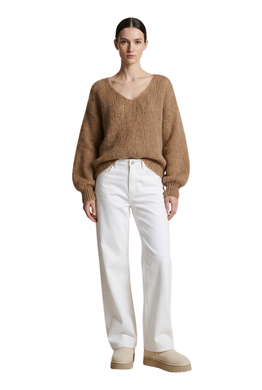 Milana LS Mohair Knit Medium Brown