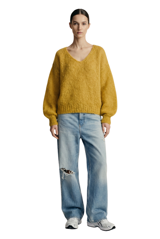 Milana LS Mohair Knit Mustard