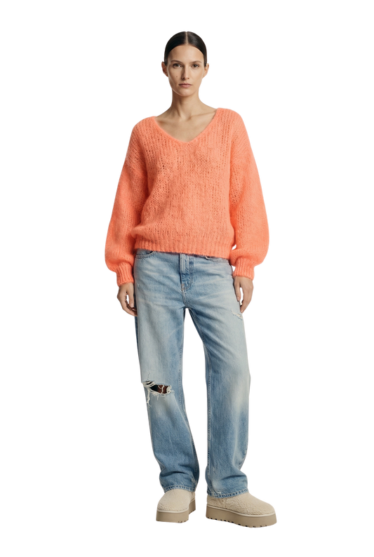 Milana LS Mohair Knit Salmon